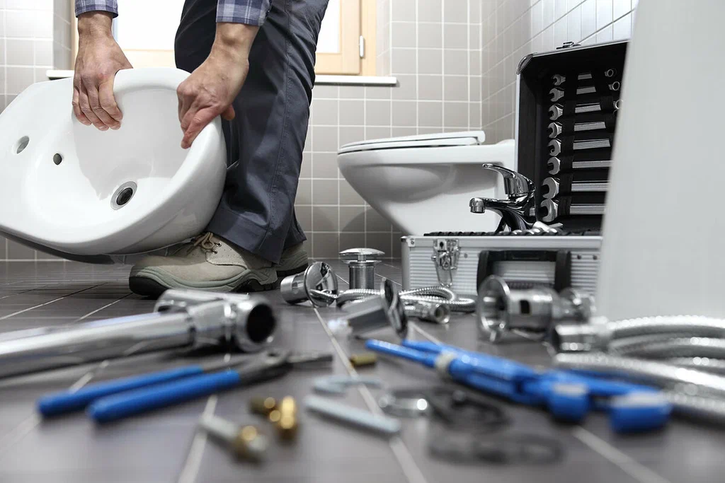 Plumbing tools prepared for a bathroom repair in Panama City Beach